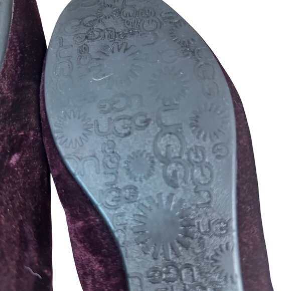 UGG Australia ALLOWAY Chocolate Brown Suede Shearling Fur Slippers Woman's 9 - Picture 15 of 15